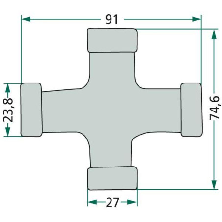 ARTICULACIÓN CARDÁN GRAN ANGULAR 80°