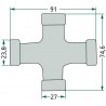 ARTICULACIÓN CARDÁN GRAN ANGULAR 80°
