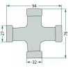 ARTICULACIÓN CARDÁN GRAN ANGULAR 80°