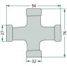 ARTICULACIÓN CARDÁN GRAN ANGULAR 80°