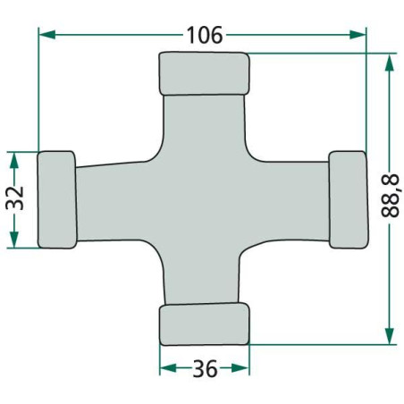 ARTICULACIÓN CARDÁN GRAN ANGULAR 80°