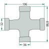 ARTICULACIÓN CARDÁN GRAN ANGULAR 80°