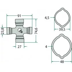 GIMBAL GRANDE ANGULAR EM AMBOS OS LADOS L1210 MM F238