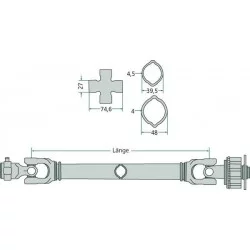 CARDAN WITH FREE WHEEL L1010 MM F24