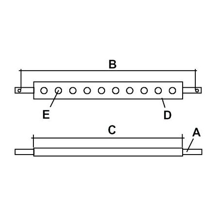 BARRE A TROUS CATEGOGIE 1 LONGUEUR 400 MM BARRE A TROUS CATEGOGIE 1 LONGUEUR 400 MM